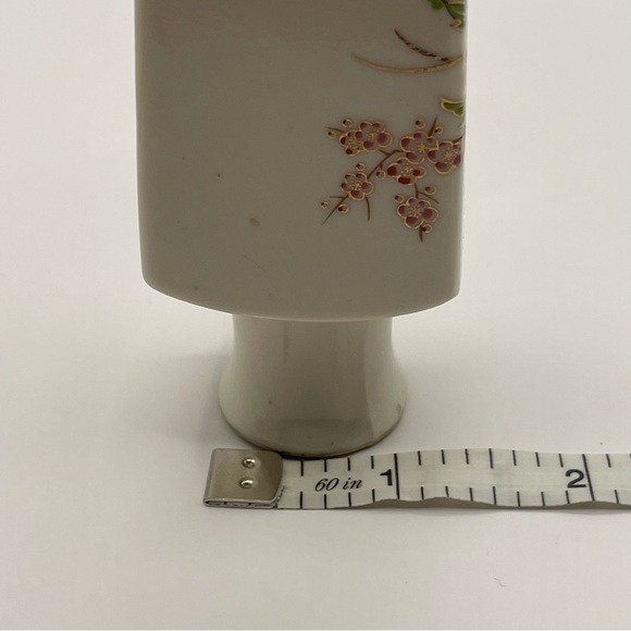 Vintage 1970’s Ceramic Reed Pot Japanes Floral Mini Vase Oriental Gold Trim - Picture 9 of 10